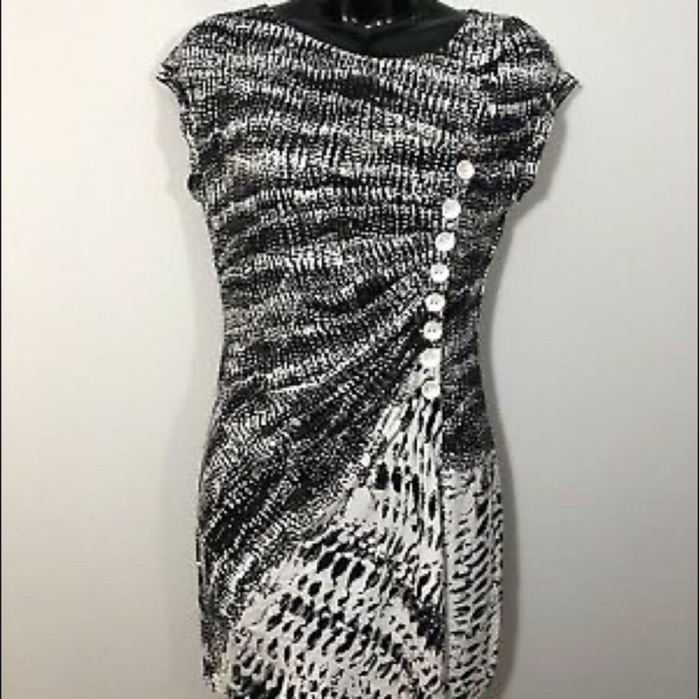 Joseph Ribkoff Black & White Button Tunic